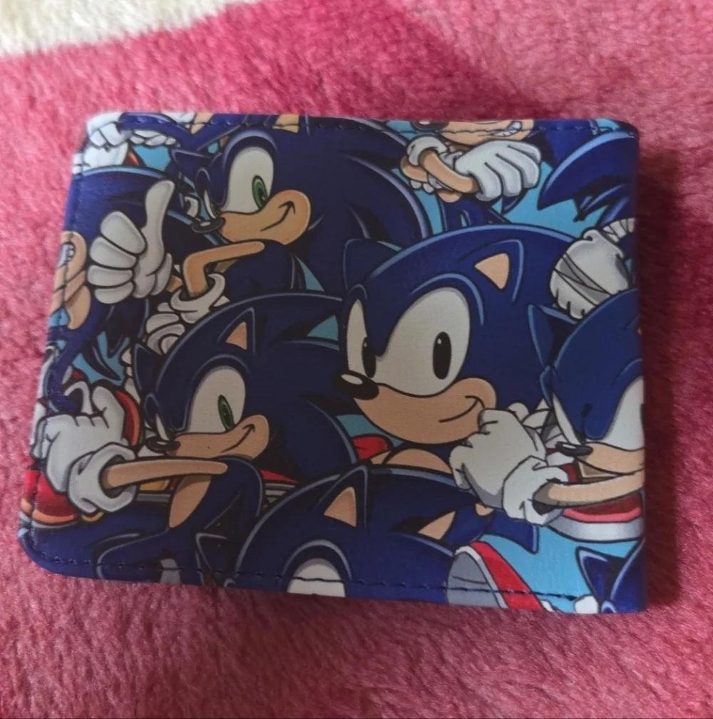 New sonic the hedgehog anime manga leather wallet